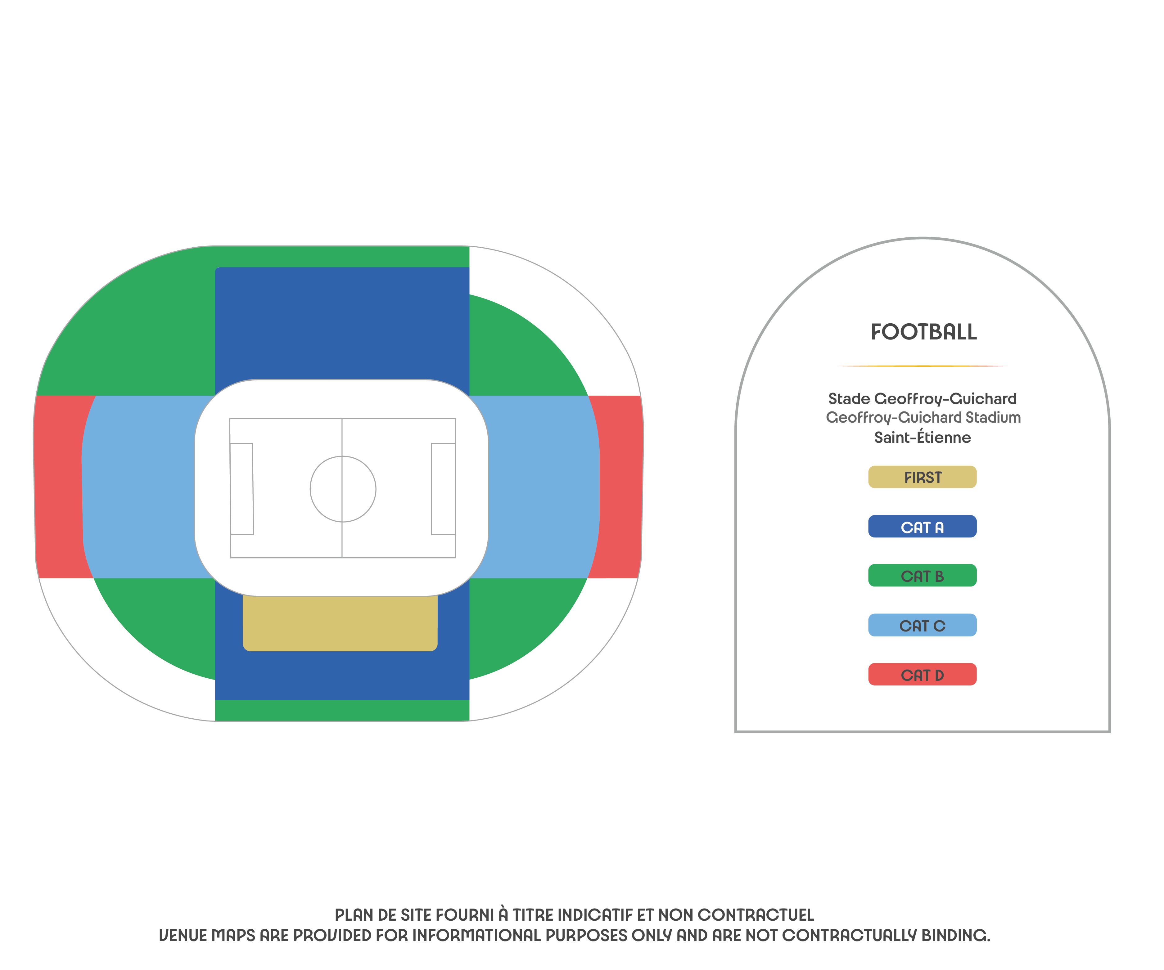 Stade Geoffroy Guichard , Saint-Etienne, France Seating Plan