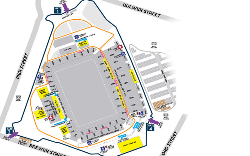 Perth Rectangular Stadium, Perth, Western Australia, Australia Seating Plan