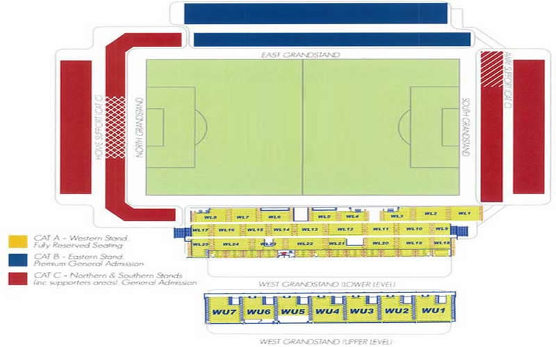 Hindmarsh Stadium, Adelaide, South Australia, Australia Seating Plan