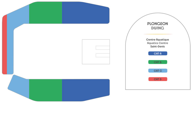 Aquatics Centre - Diving, Saint-Denis, France Seating Plan