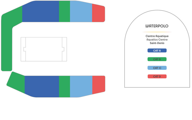 Aquatics Centre - Water Polo, Saint-Denis, France Seating Plan