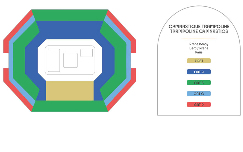 Bercy Arena - Trampoline Gymnastics, Paris, France Seating Plan