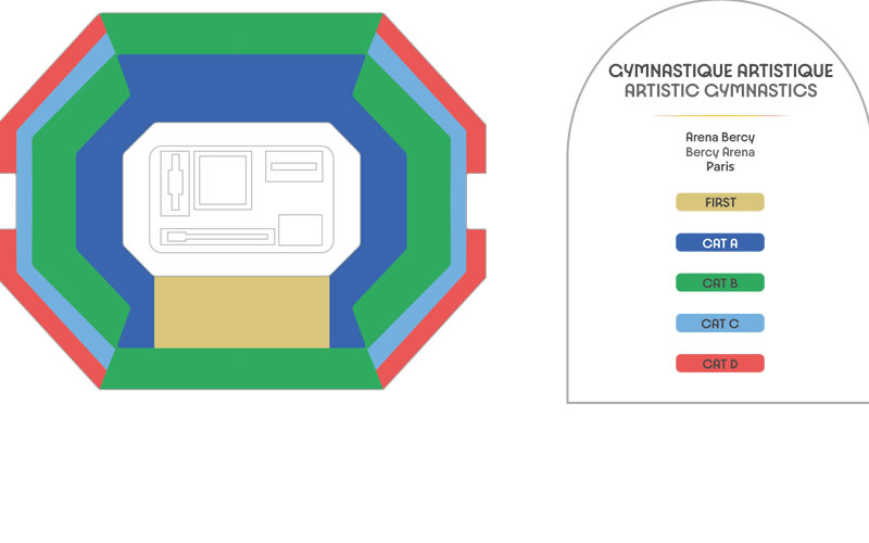 Bercy Arena - Artistic Gymnastics, Paris, France / Bercy Arena - Artistic Gymnastics, Paris, France Venue Seating Plan