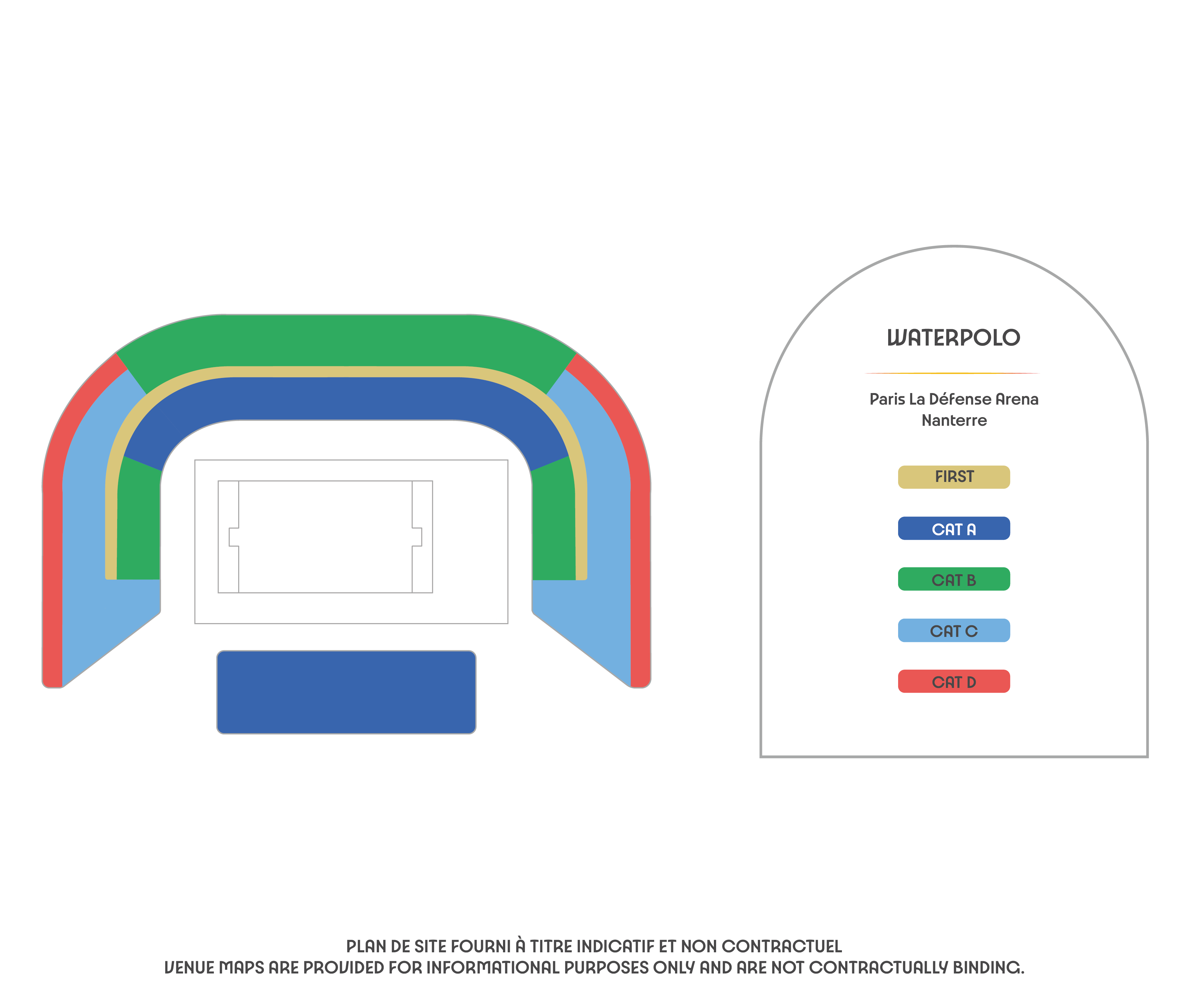 Paris La Defense Arena - Water Polo, Paris, France Seating Plan