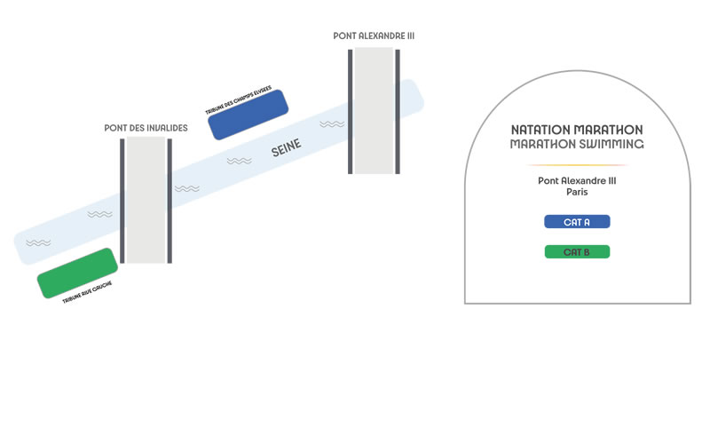 Pont Alexandre III - Marathon Swimming, Paris, France Seating Plan