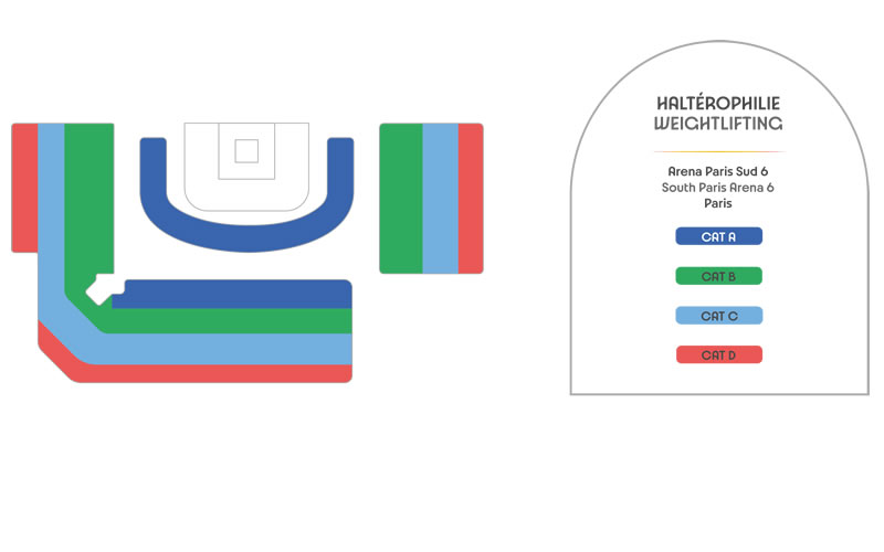 South Paris Arena 6 - Weightlifting, Paris, France / South Paris Arena 6 - Weightlifting, Paris, France Venue Seating Plan