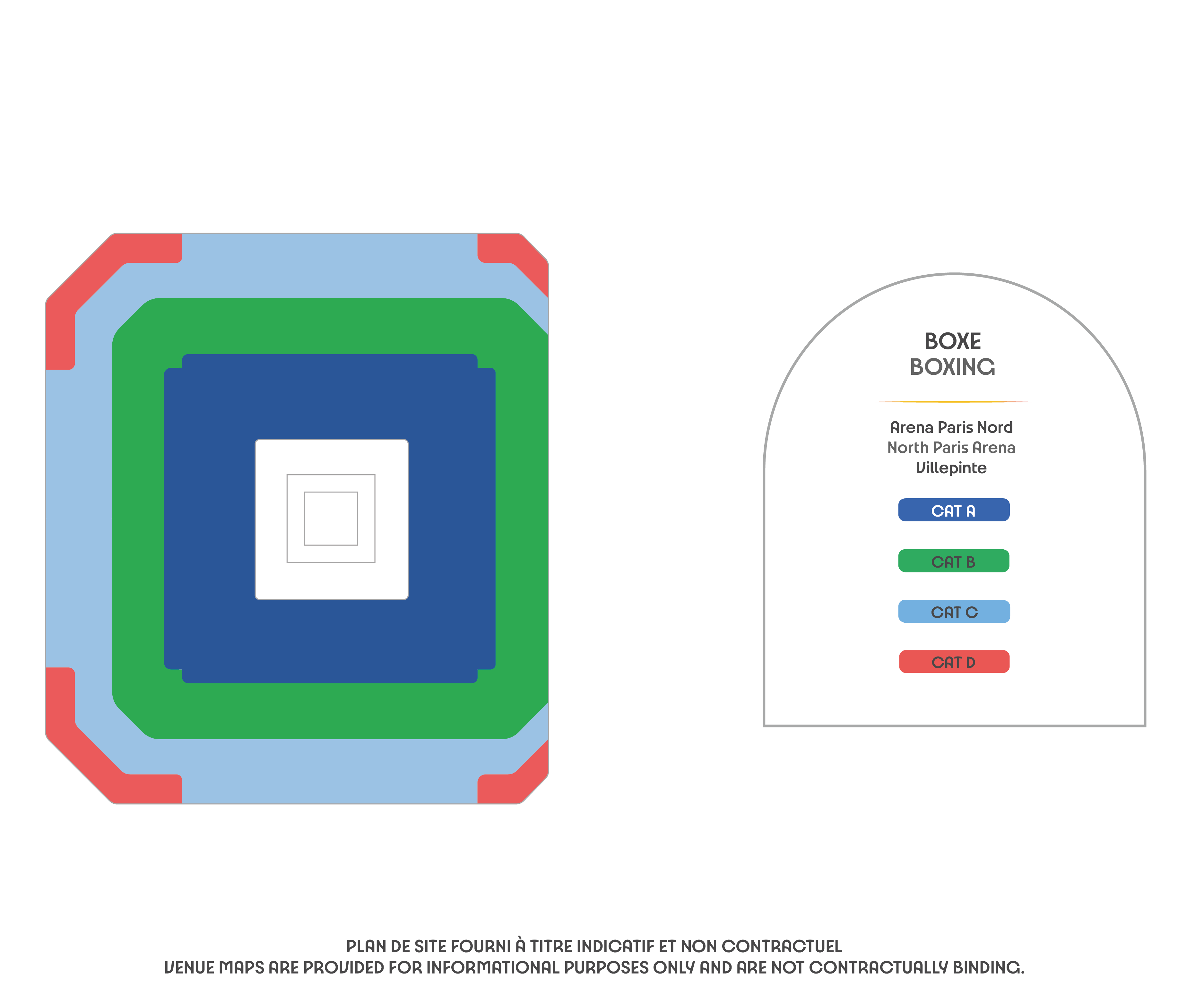 Roland Gaross Stadium - Boxing, Paris, France Seating Plan