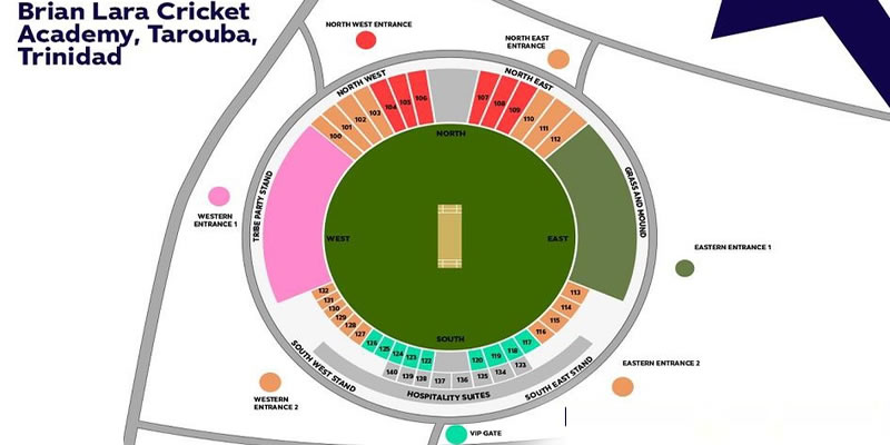 Brian Lara Cricket Academy, San Fernando, Trinidad and Tobago Seating Plan