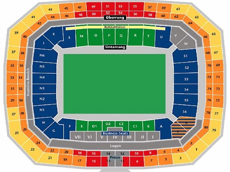 Arena AufSchalke, Gelsenkirchen, Germany Seating Plan