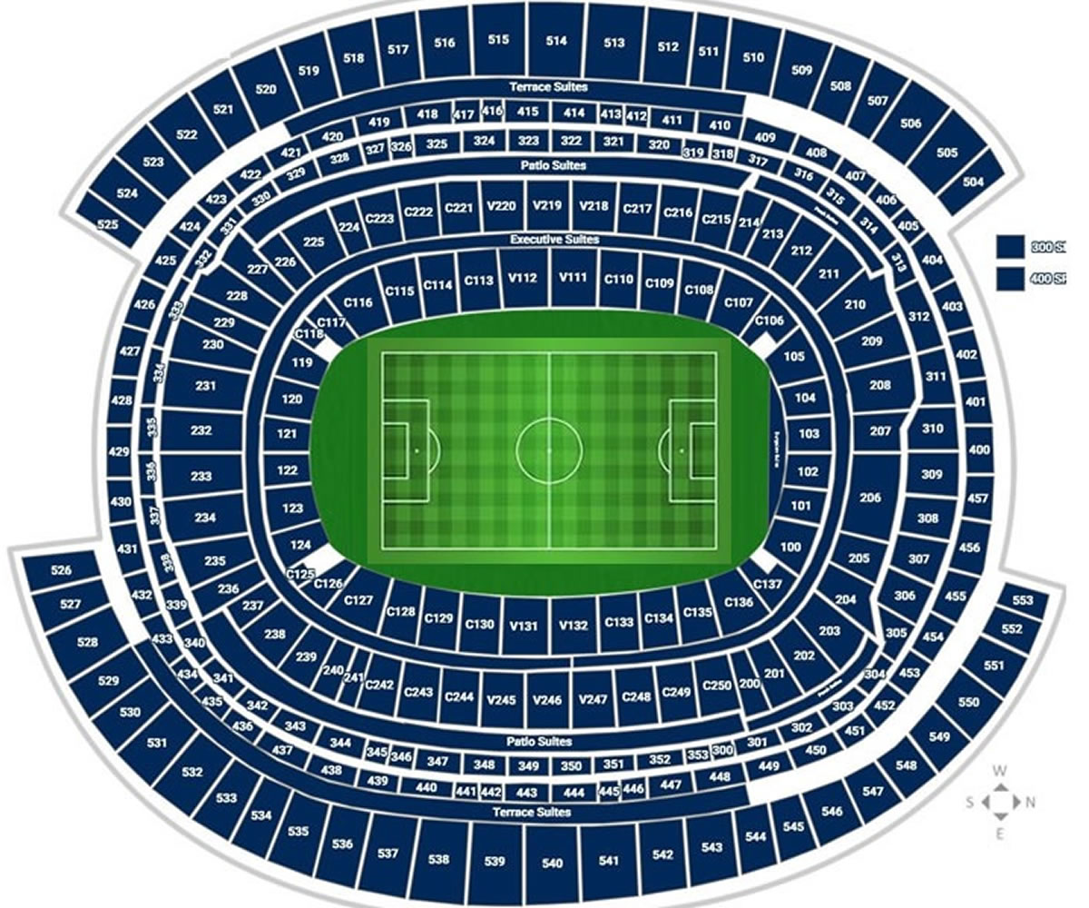 SoFi Stadium, Inglewood, California, United States Seating Plan