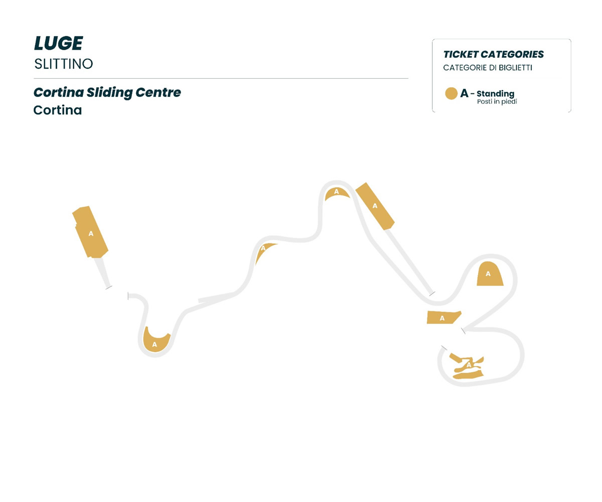 Cortina Sliding Centre, Cortina, Italy / Cortina Sliding Centre, Cortina, Italy Venue Seating Plan