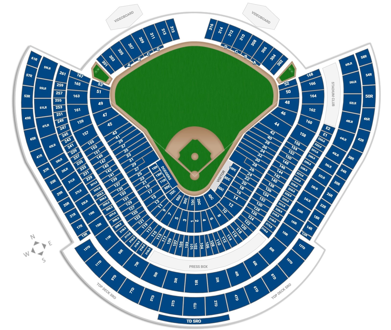 Dodger Stadium, Los Angeles, United States / Dodger Stadium, Los Angeles, United States Venue Seating Plan