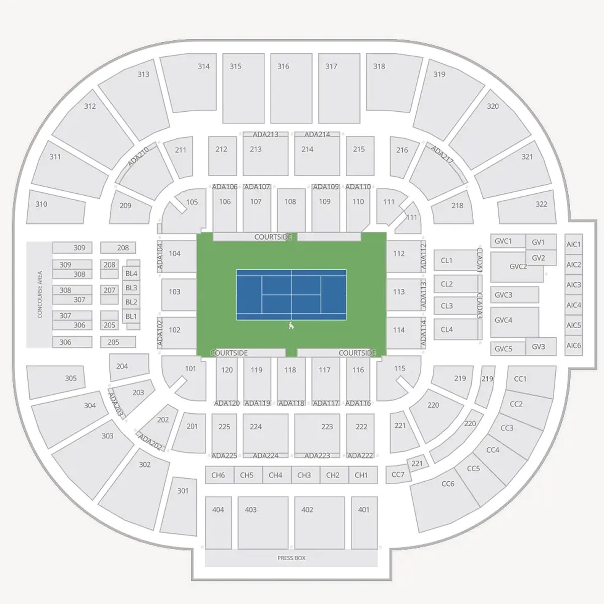Carson Courts Tennis, Carson, California, United States / Carson Courts Tennis, Carson, California, United States Venue Seating Plan