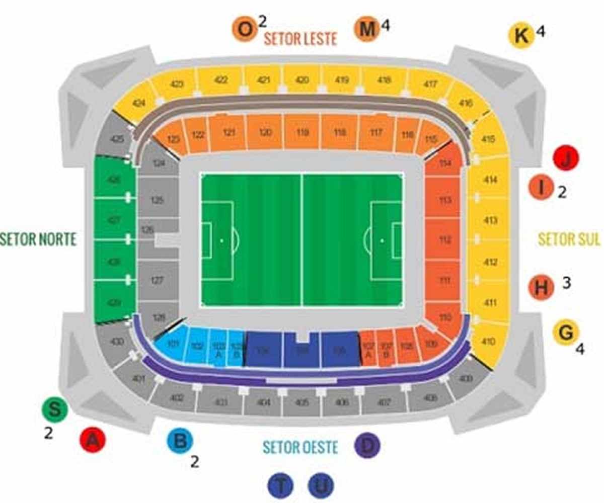 Arena Pernambuco, São Lourenço da Mata, Brazil / Arena Pernambuco, São Lourenço da Mata, Brazil Venue Seating Plan
