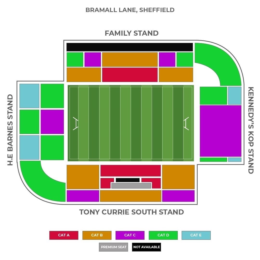 Bramall Lane, Sheffield , United Kingdom / Bramall Lane, Sheffield , United Kingdom Venue Seating Plan