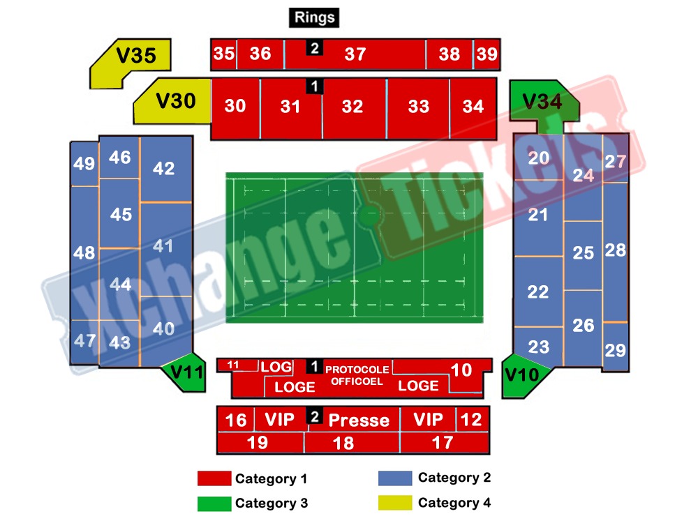 Stade Geoffroy Guichard , Saint-Etienne, France Seating Plan