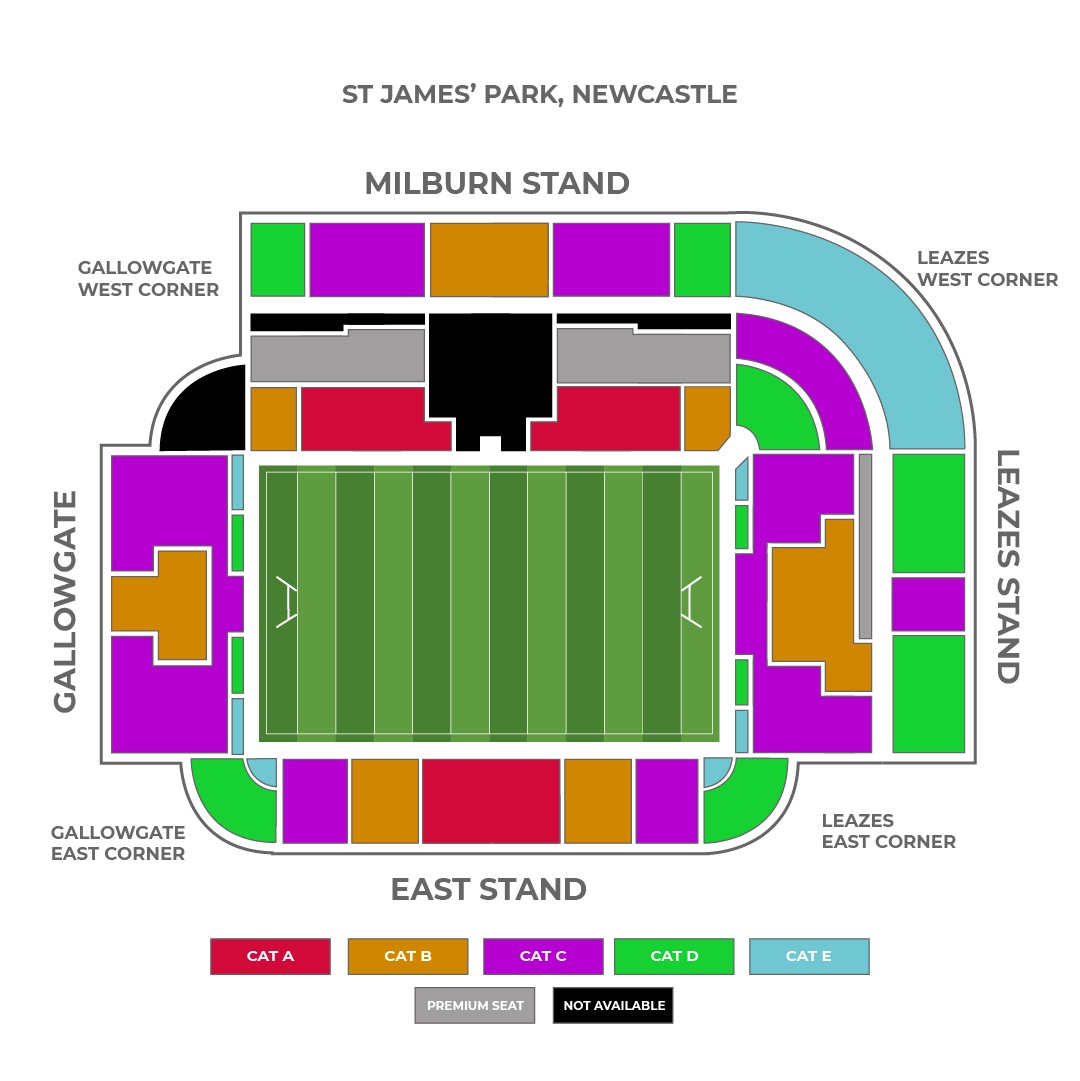 St James Park, Newcastle Upon Tyne, United Kingdom / St James Park, Newcastle Upon Tyne, United Kingdom Venue Seating Plan