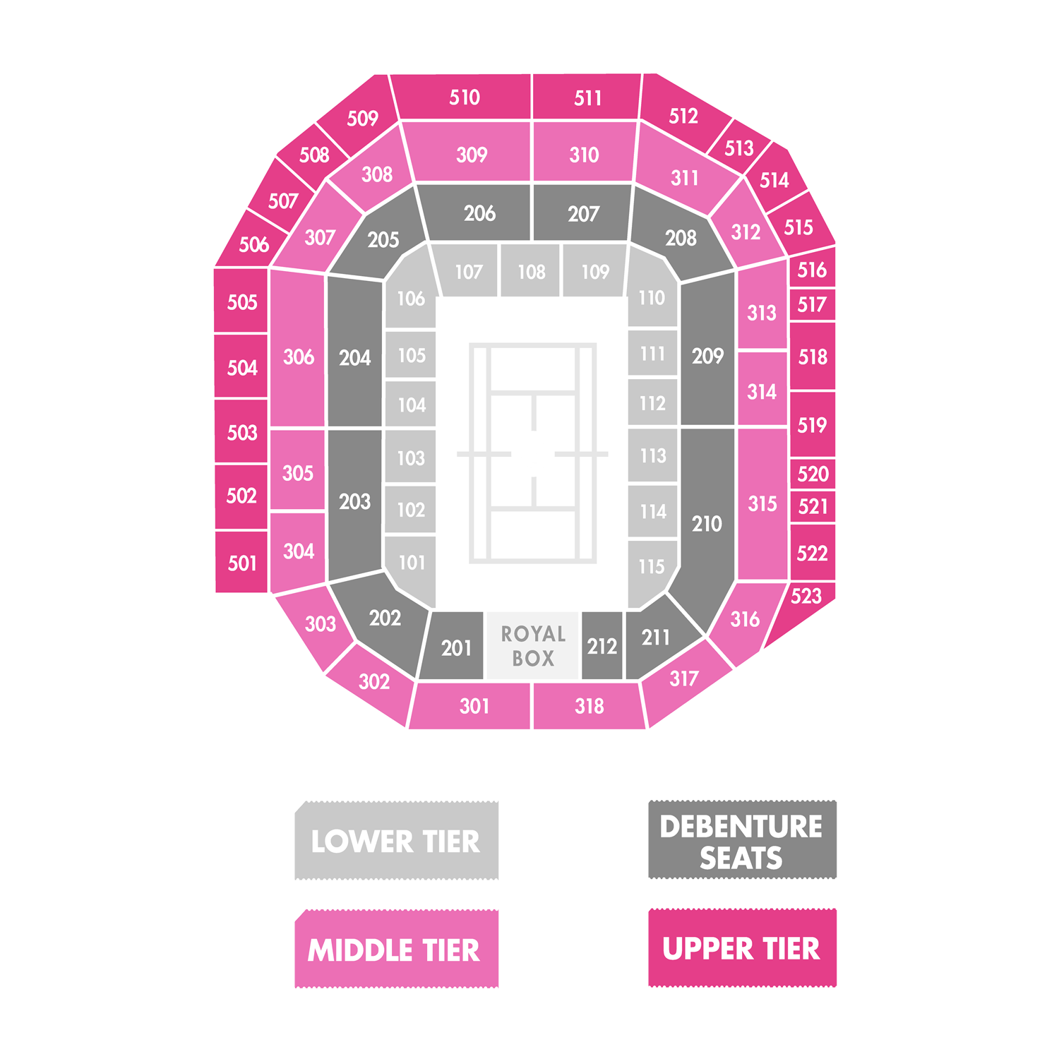 Wimbledon Centre Court, London, United Kingdom Seating Plan