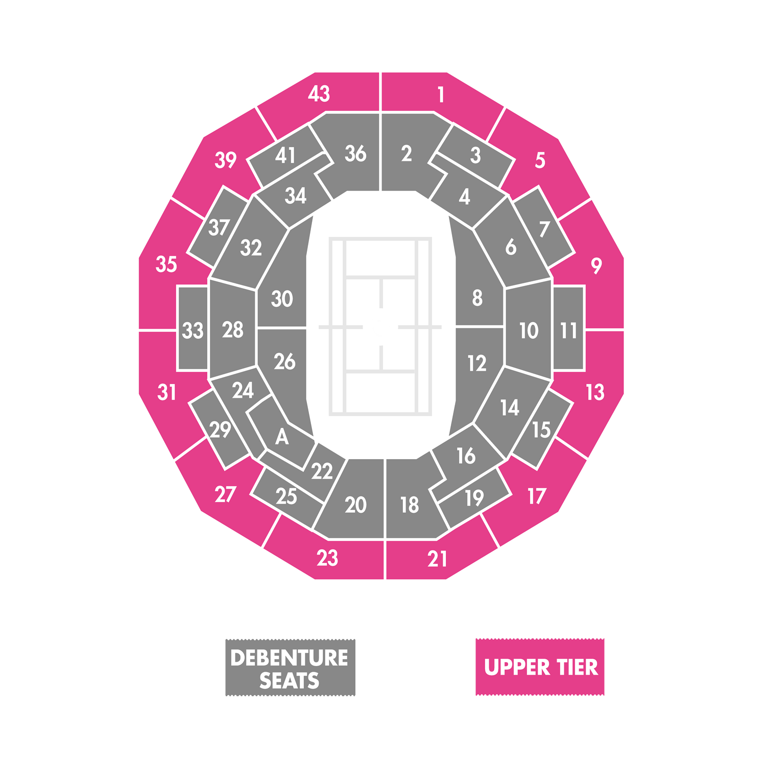 Wimbledon Court 1, London, United Kingdom Seating Plan