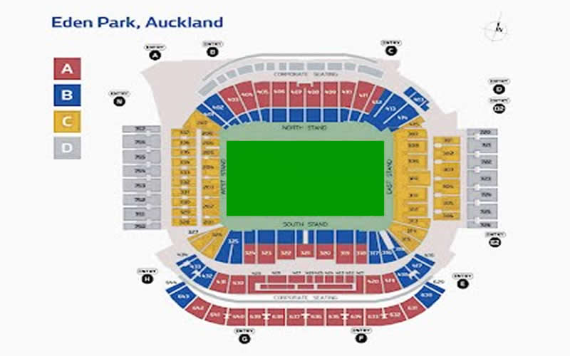 Eden Park, Auckland, New Zealand Seating Plan