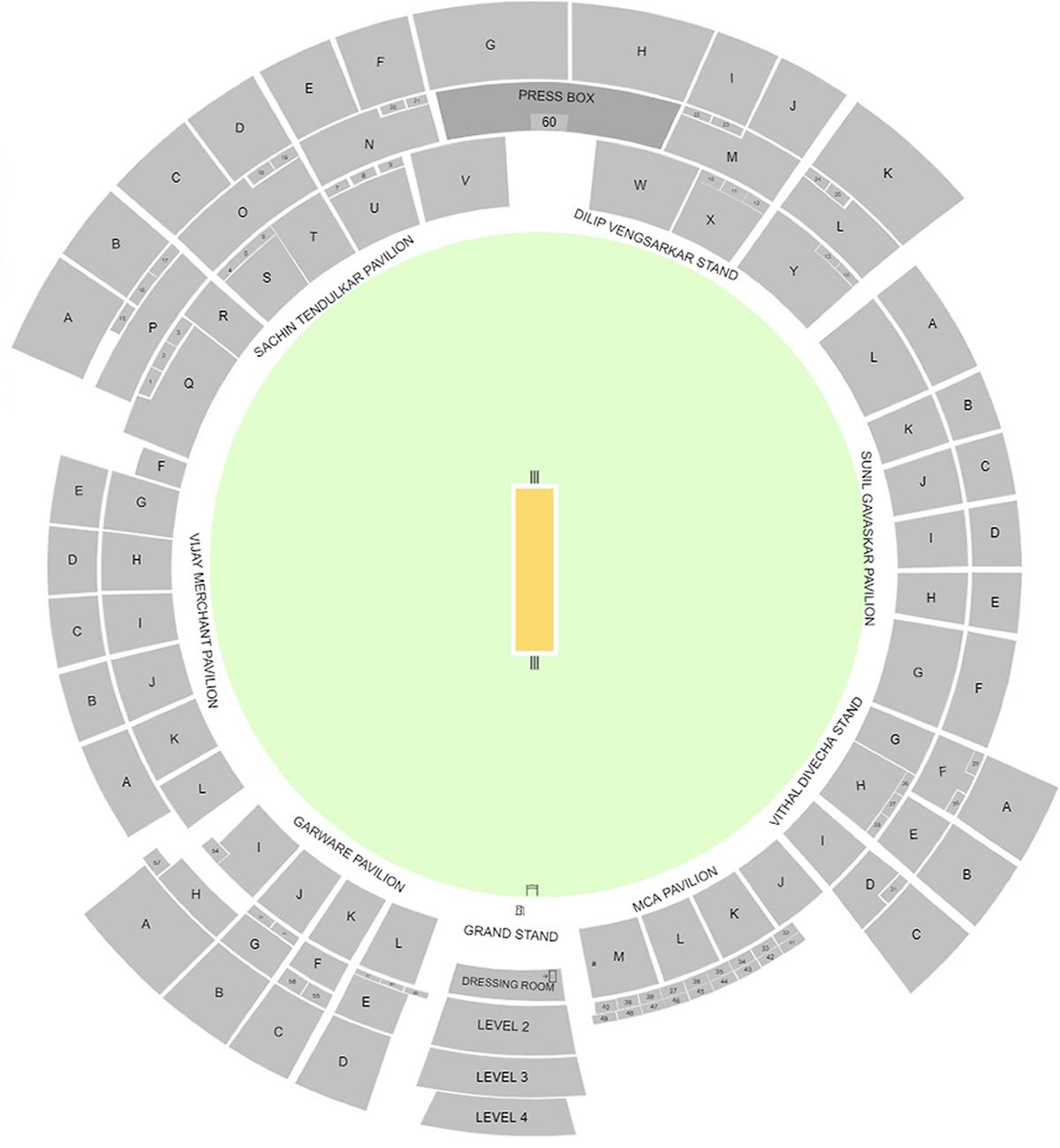 Wankhede Stadium Seating Chart