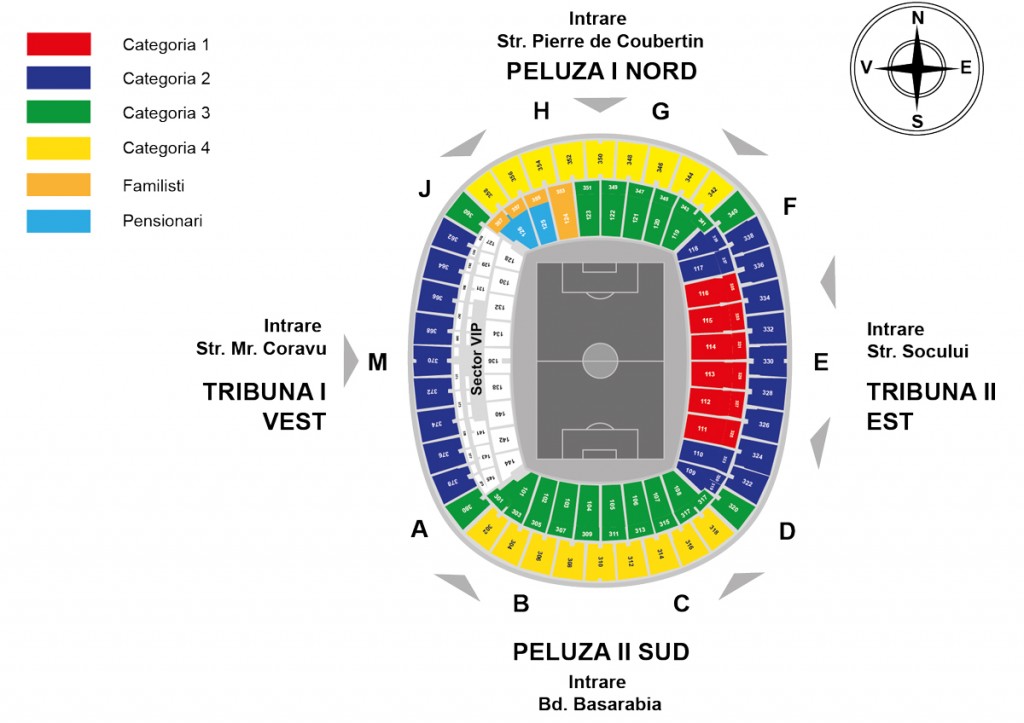 National Arena Bucharest, Bucharest, Romania / National Arena Bucharest, Bucharest, Romania Venue Seating Plan