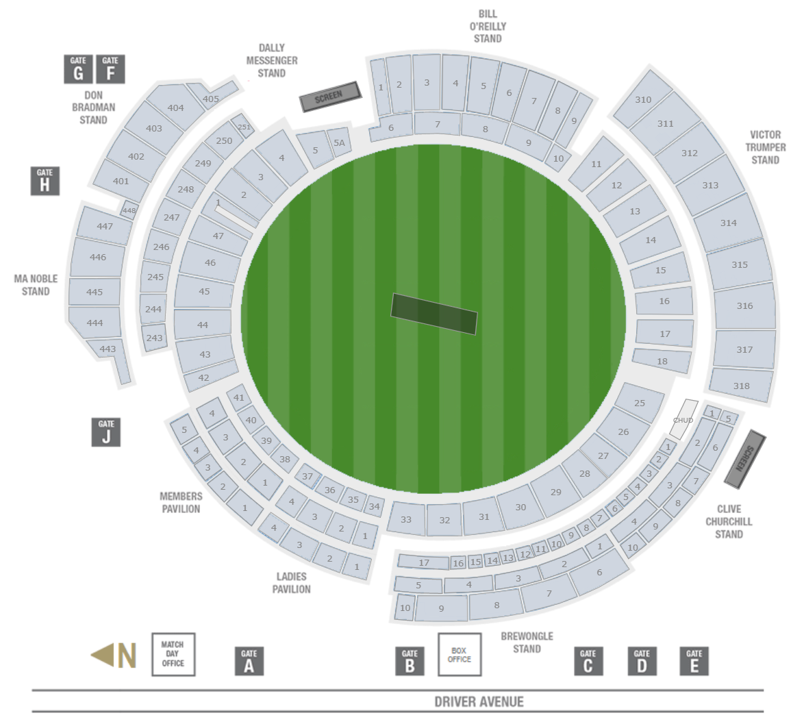 Sydney Cricket Ground, Sydney, Australia Seating Plan