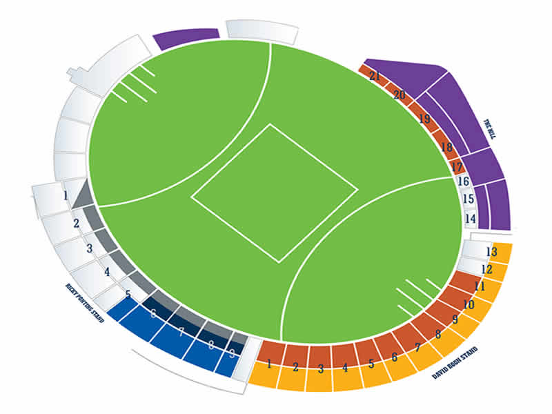 Bellerive Oval, Hobart, Australia Seating Plan