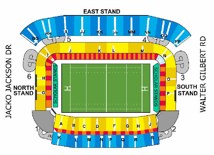 Jonsson Kings Park Stadium , Durban, South Africa / Jonsson Kings Park Stadium , Durban, South Africa Venue Seating Plan