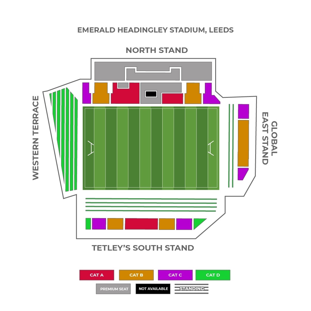 Emerald Headingley Stadium, Headingley, Leeds, West Yorkshire, United Kingdom / Emerald Headingley Stadium, Headingley, Leeds, West Yorkshire, United Kingdom Venue Seating Plan