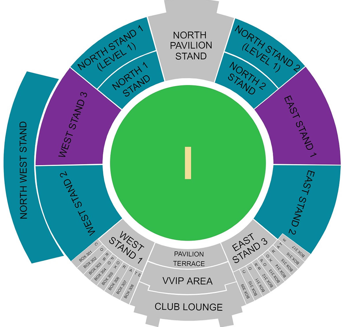 Maharashtra Cricket Association Stadium, Pune, India Seating Plan