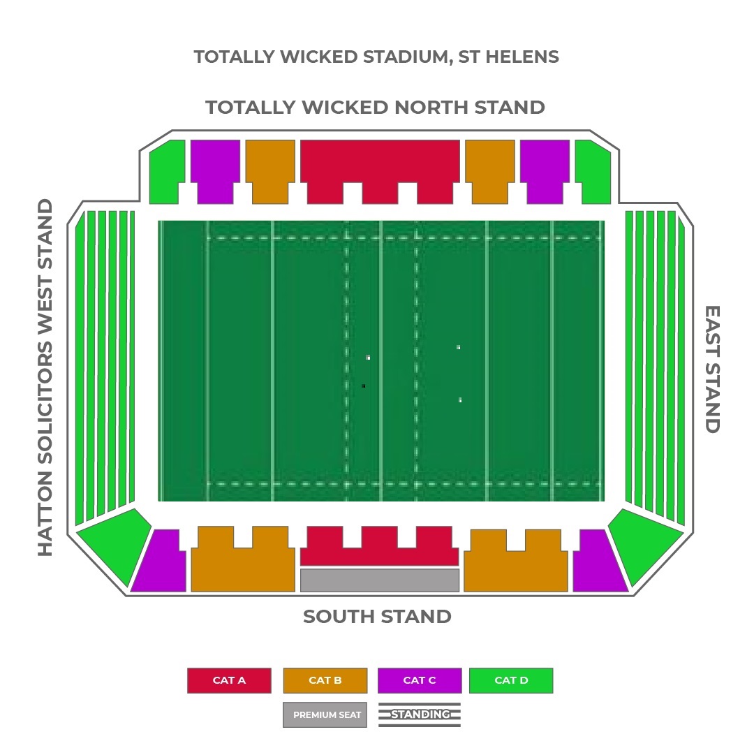 Totally Wicked Stadium, St Helens, United Kingdom / Totally Wicked Stadium, St Helens, United Kingdom Venue Seating Plan